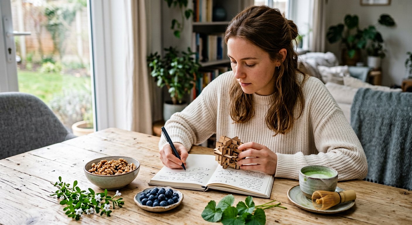Walnuts, blueberries, brahmi leaves and matcha supporting memory and neuro health